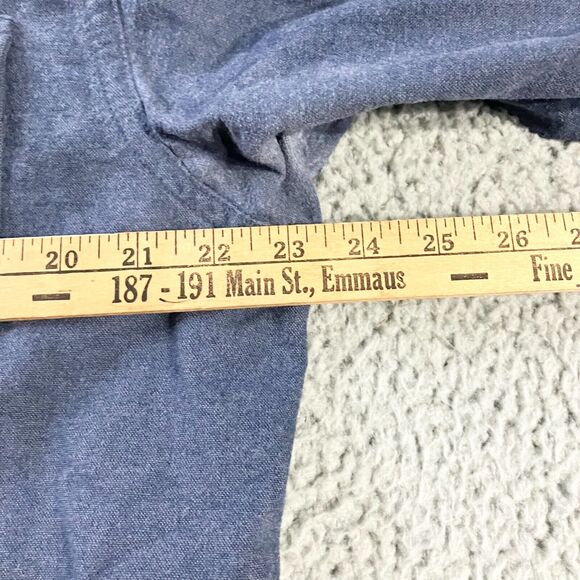 LL Bean Shirt Mens Large Tall Blue Chamois Flannel Heavy Weight Pockets Outdoors - Picture 3 of 5